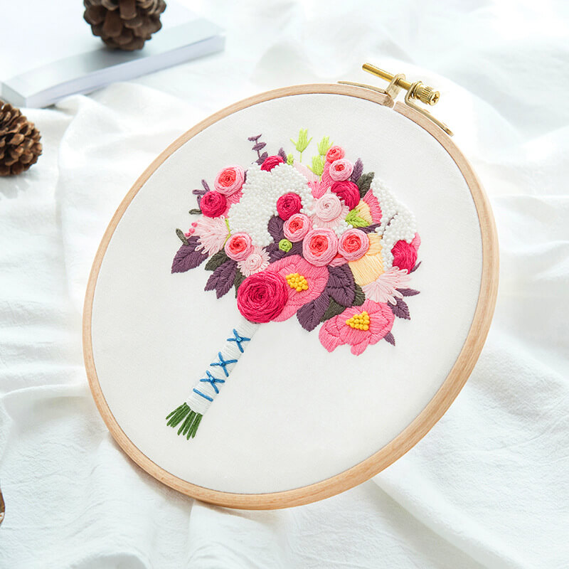 3D Floral Embroidery Kit Embroidery Kit CraftsPal
