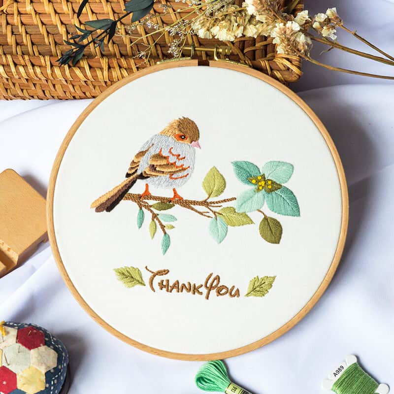 Motivating Themed Bird Embroidery Kit Embroidery Kit CraftsPal